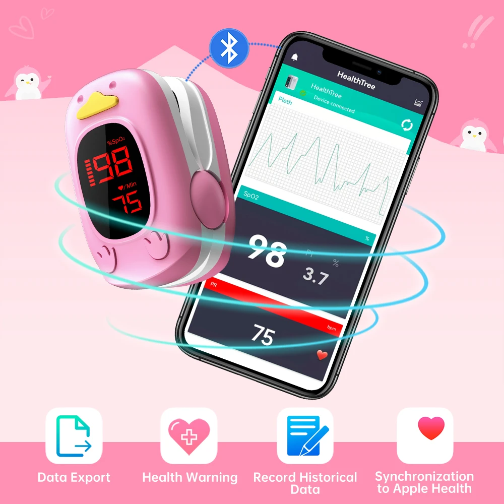 Healthtree Medical Baby Finger Pulse Oximeter Pediatric Spo2 Blood Oxygen Saturation Meter