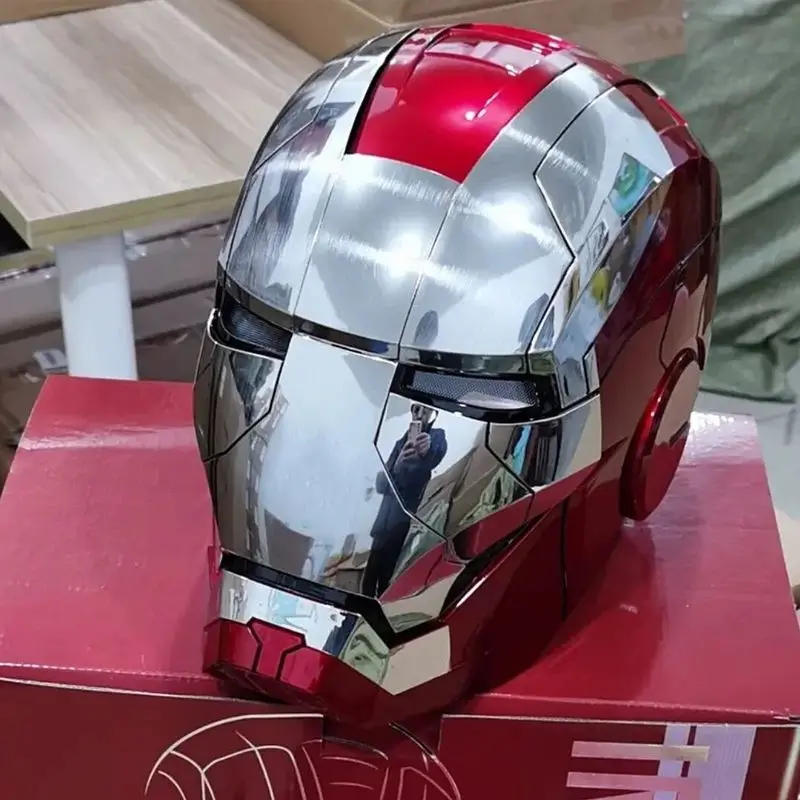 

NEW Marvel Iron Man 1:1 Cosplay Mk5 Helmet Autoking Voice Remote Control Automatic Mask Led Figure Action Valentine'S Day Gift