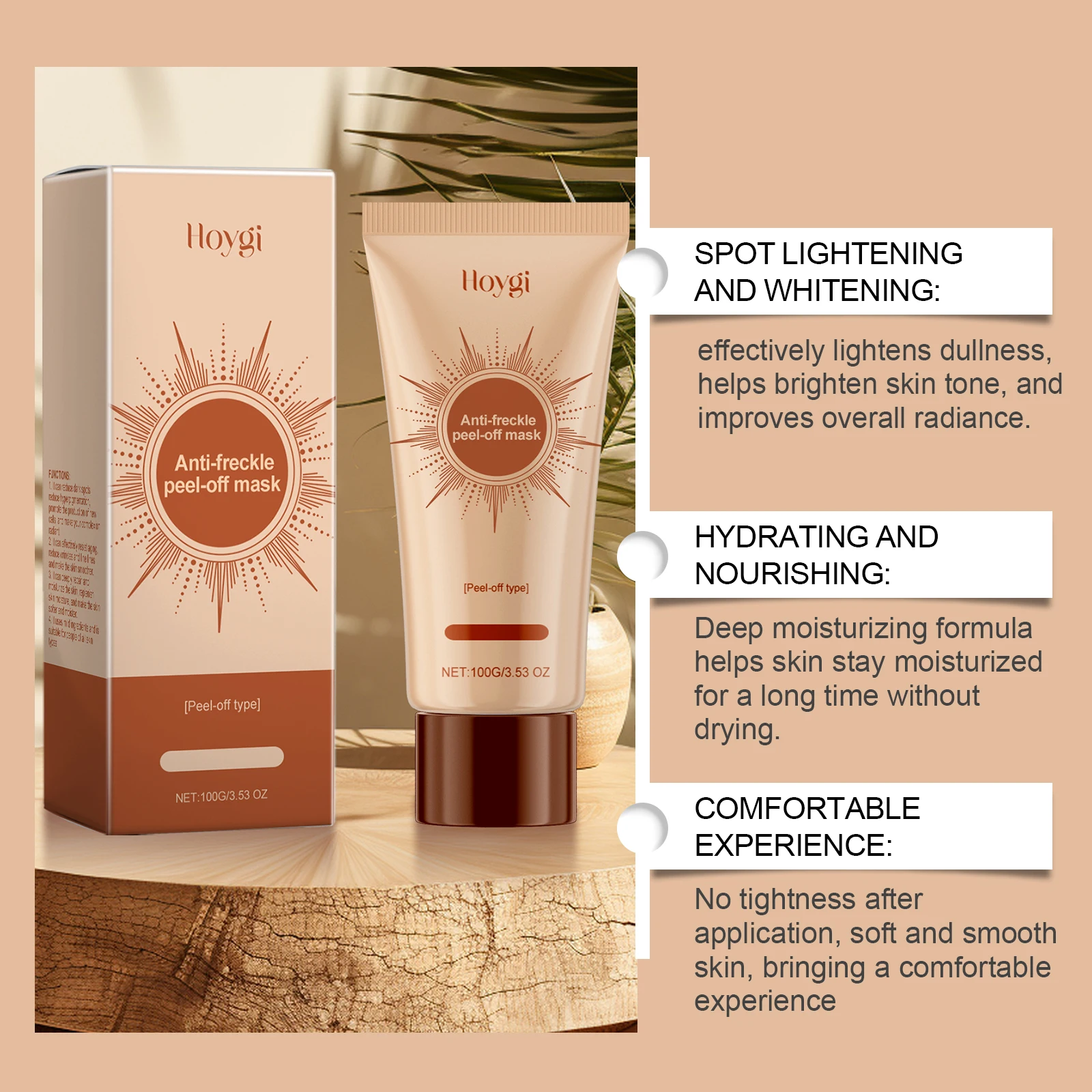 HOYGI Radiant Glow Peel-Off Face Mask - Deep Cleanse, Brighten, and Firm Skin
