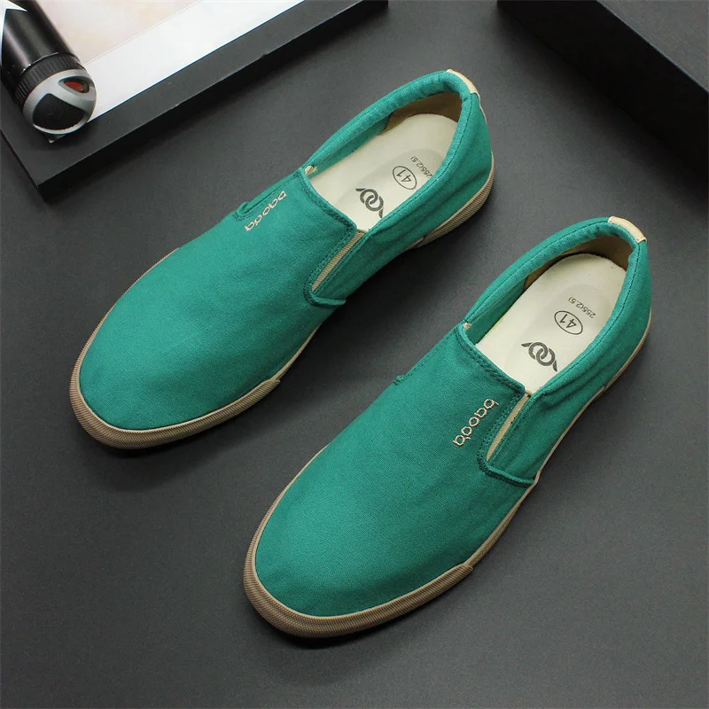 

A pedal the new spring and summer 2023 breathable canvas shoes casual shoes big yards men's shoes joker flat sandals package mai