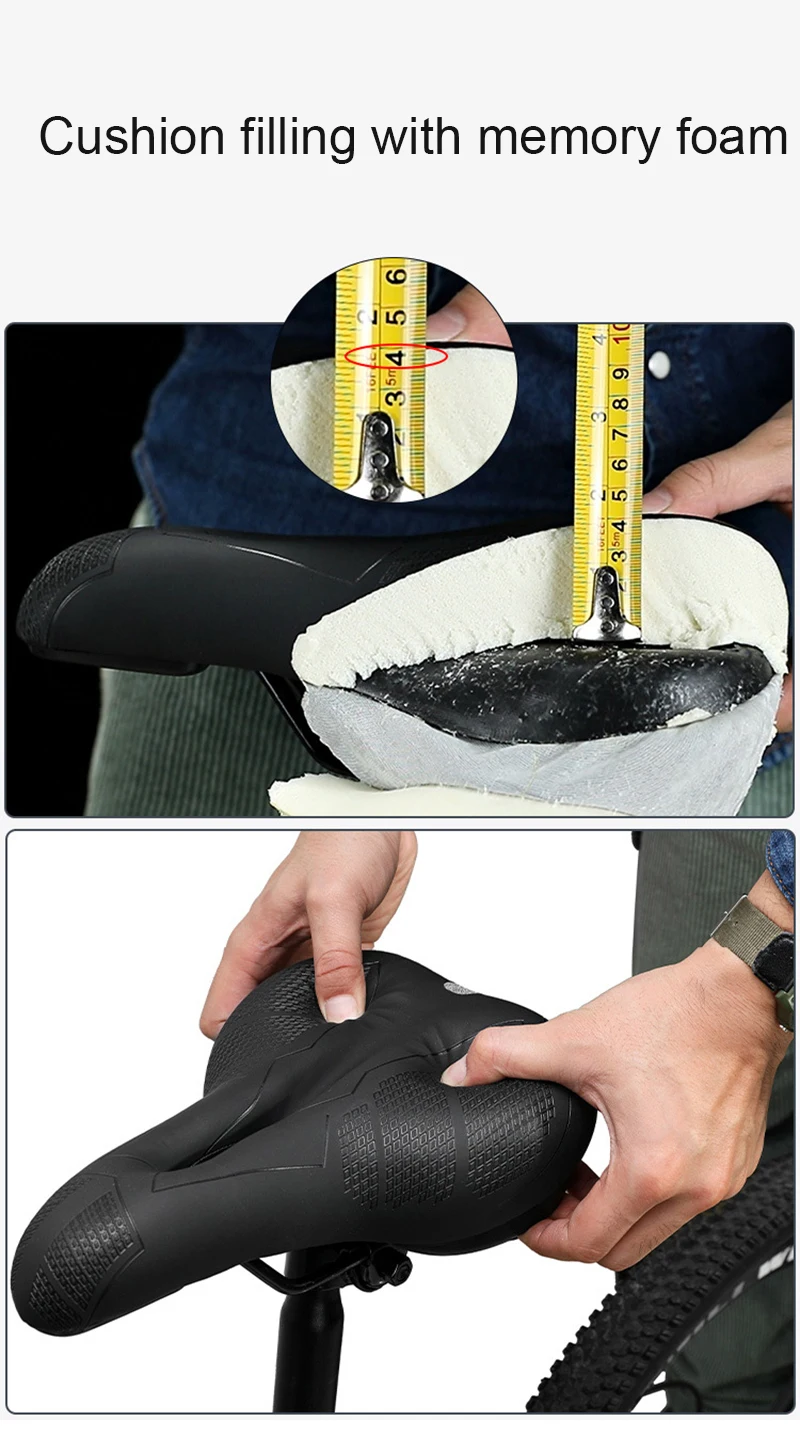 Selle De Vélo Confortable – Large, Rembourrée, Amortisseurs à Ressorts, VTT