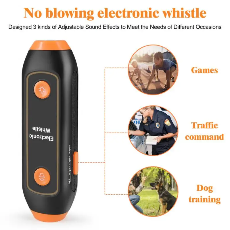 Electronic Whistle Flashlight Two-in-one Military Training High Decibel Whistle SOS Outdoor Emergency Distress