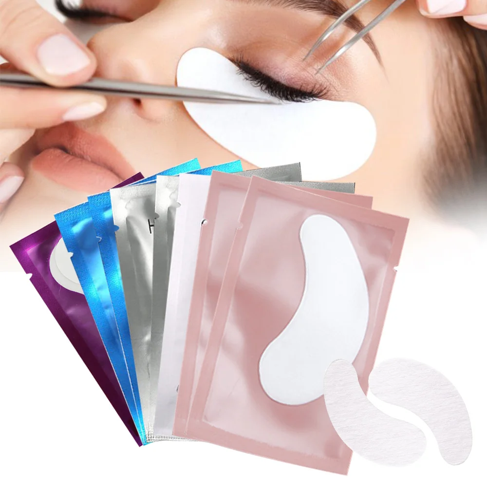 

50/100Pairs Eyelash Pad Gel Patch Grafting Eyelashes Under Eye Patches For Eyelash Extension Paper Sticker Wraps Makeup Tools