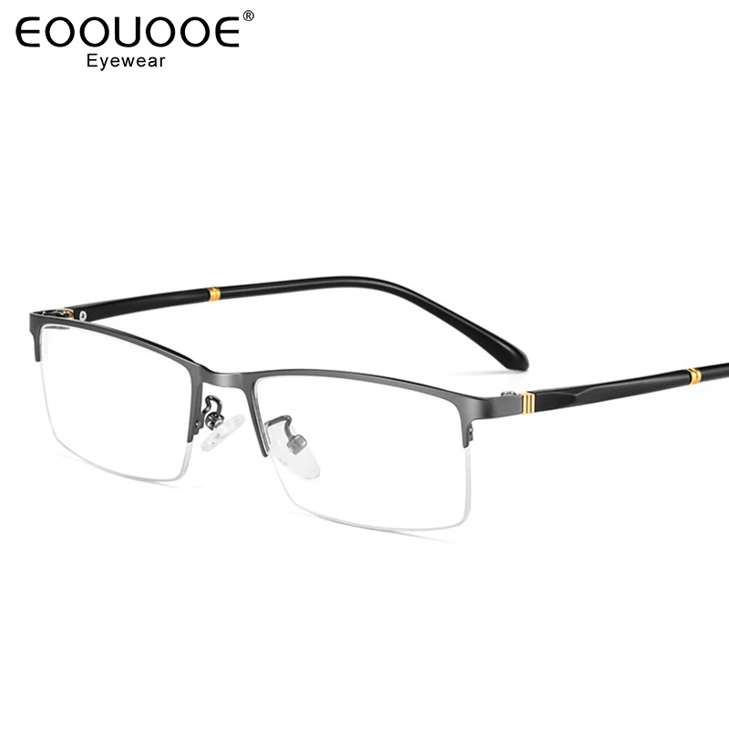 

55mm Men Glasses Frame Metal TR90 Myopia Half Eyeglasses Optics Prescription Reading Eyewear