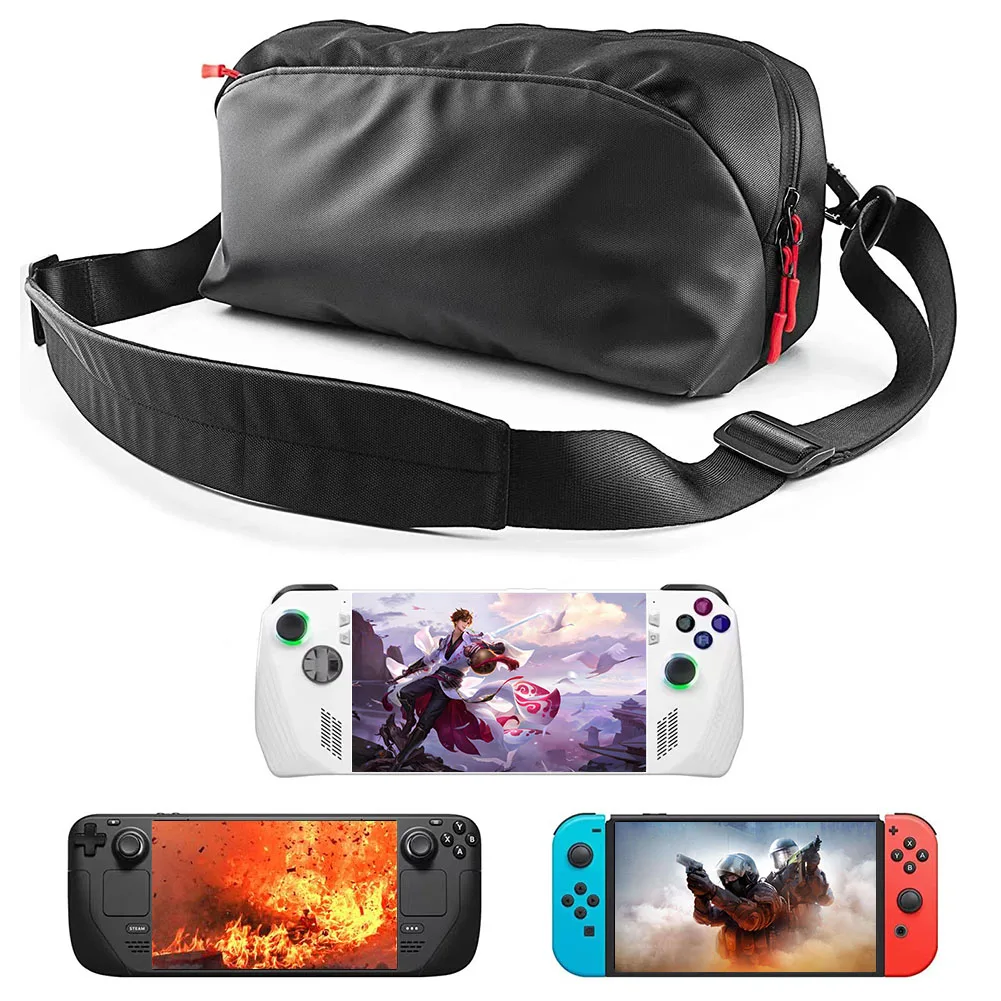 게임 콘솔 보관 가방 900D 옥스포드 대용량 보호 보관 포켓 ASUS Rog Ally용 조절 가능한 어깨 스트랩