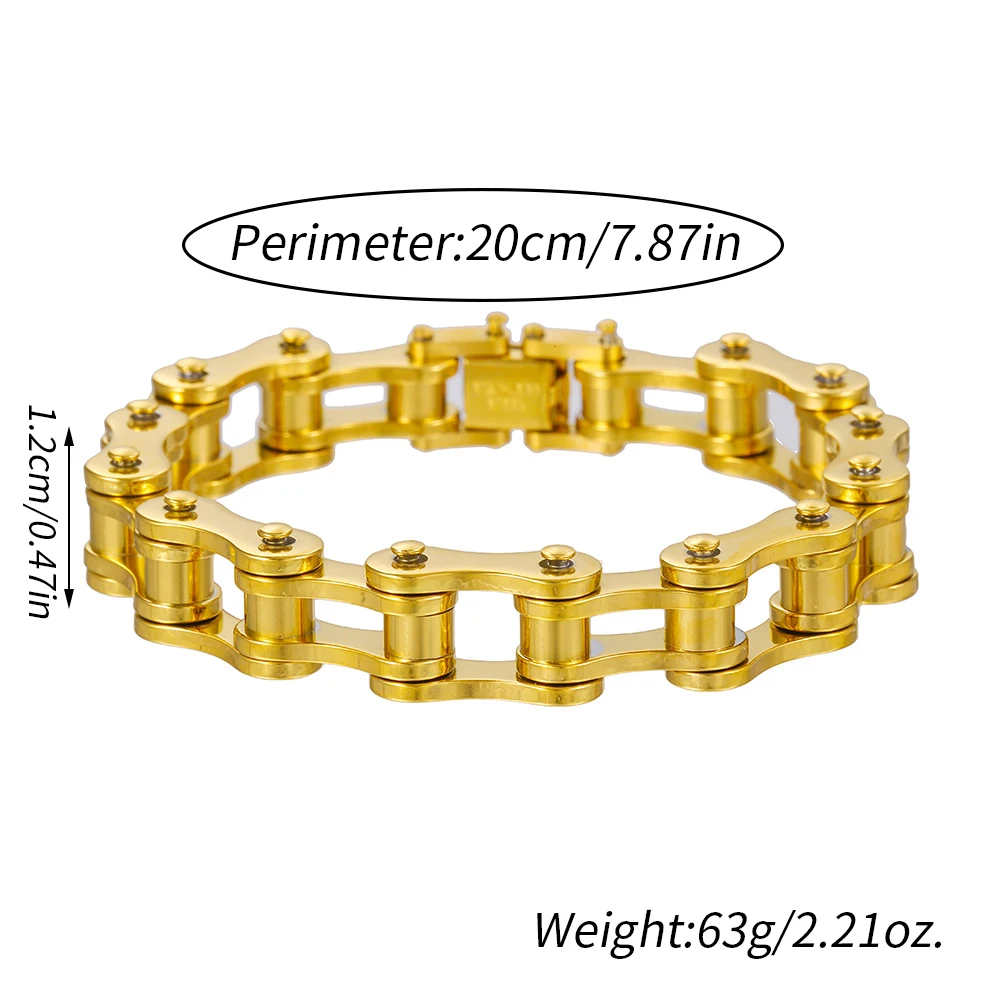 Gioielli Maschili Motociclista Bracciale Biker A Catena Di Motociclista Uomo - Acciaio Inox 316L, Lunghezza 9,2 Pollici, Stile Rock Bracciale Oversize Rocker