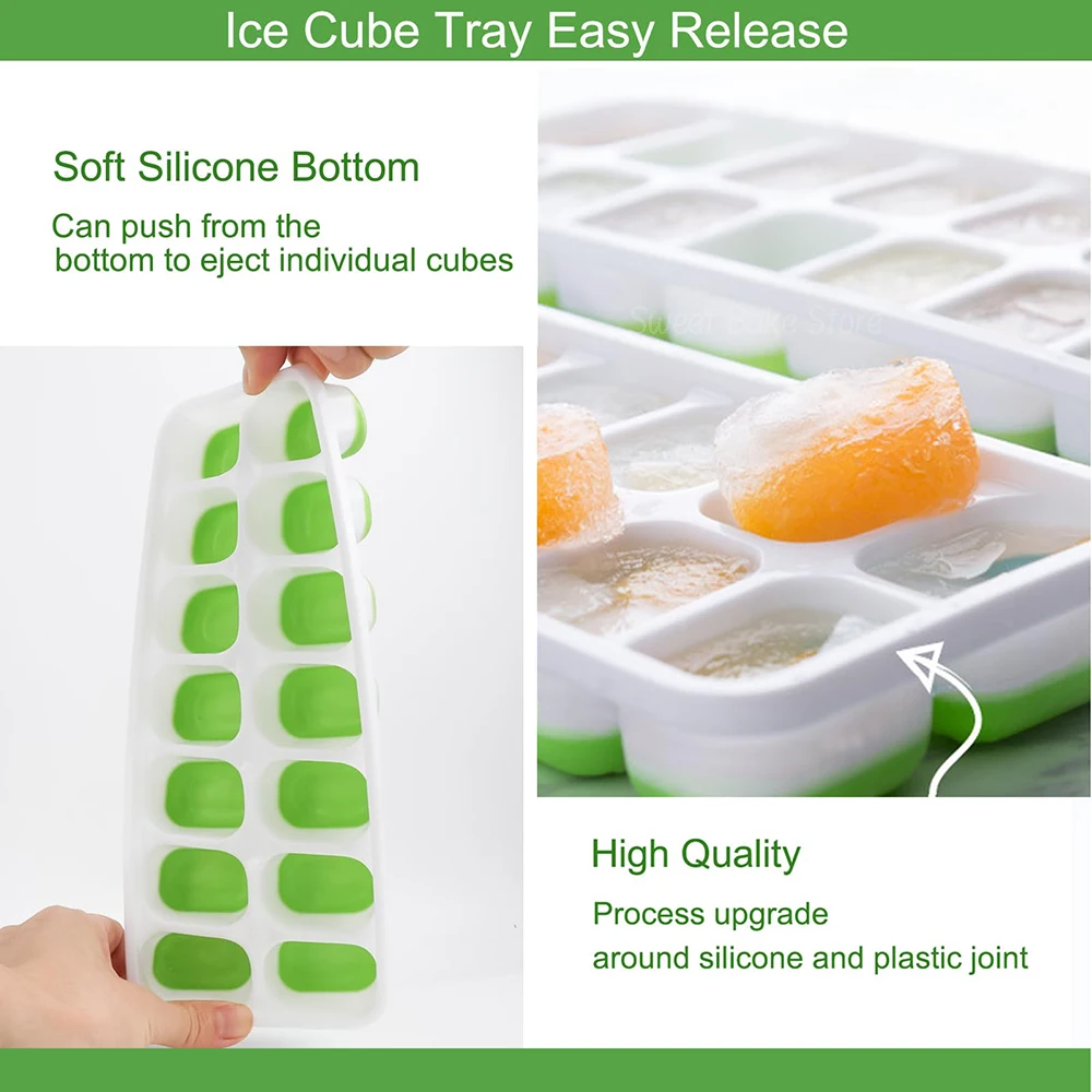Cubitera Con Tapa Portátil De Silicona - Molde Para Hielos Sin Contacto, Extracción Fácil - Ideal Para Viajes Y Hogar