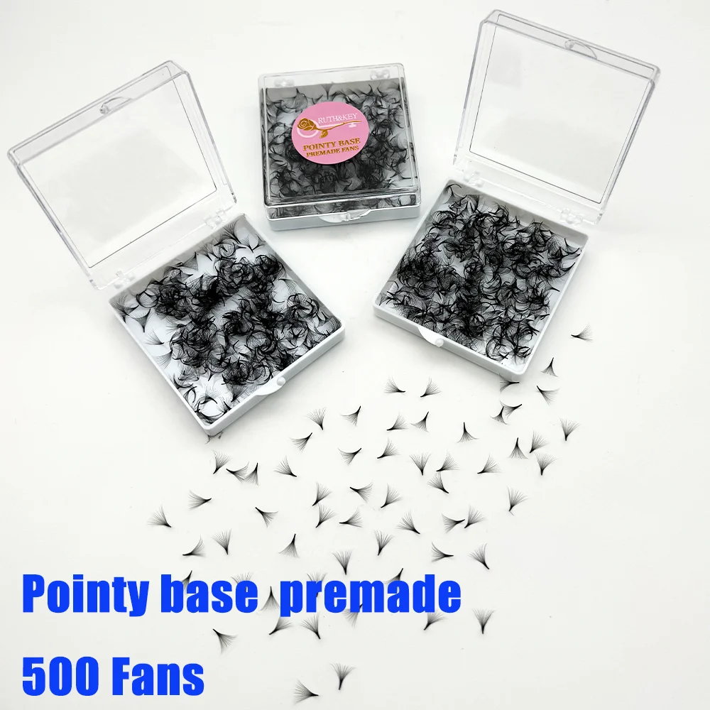 500 Fan Coreano Base A Punta Ciglia Manga Sciolte Sharp Thin Loose Fans Promade Volume Fans Extension Ciglia
