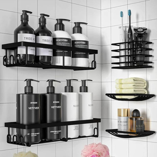 Adhesive Shower Caddy Bathroom Shelf Organizer Shower Shelves Stainles