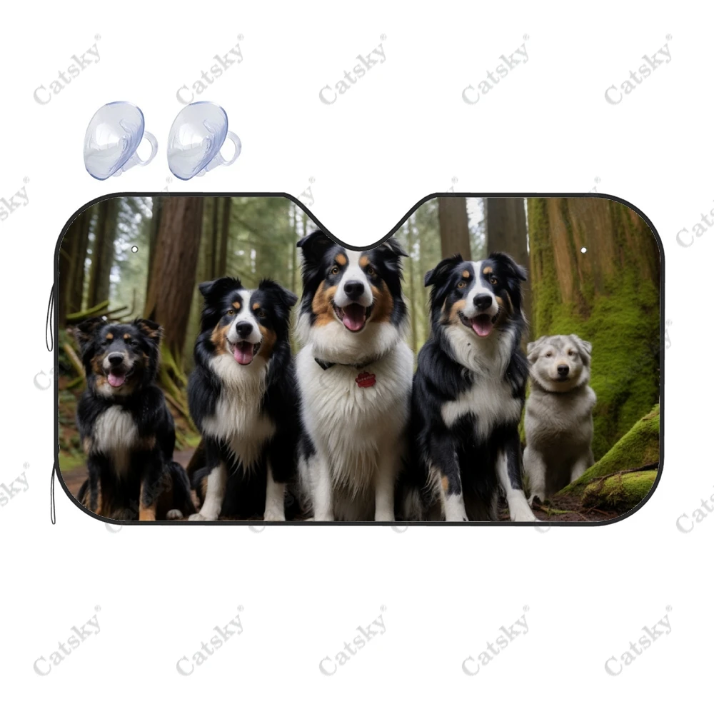 

Солнцезащитный козырек на лобовое стекло для всей семьи Border Collies, солнцезащитный козырек на лобовое стекло для переднего автомобиля, защита от УФ-лучей