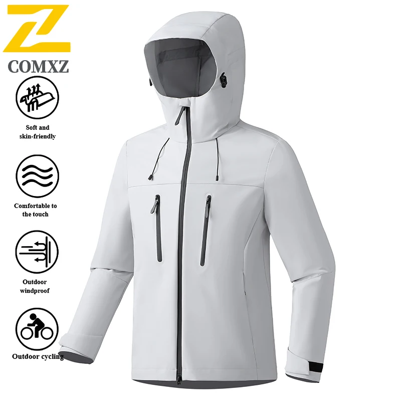 EiAO Jacket Lightweight Hardshell  Spring Waterproof Windproof Abrasion-Resistant Hooded Outdoor Coat for Hiking Camping Fishing