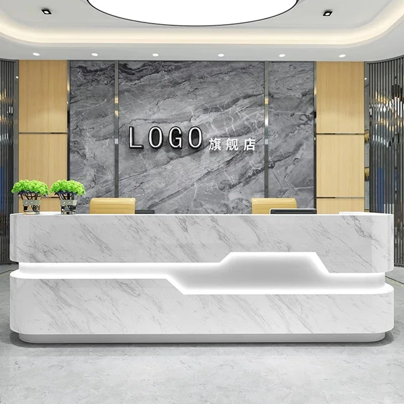 Conference Luxury Reception Desk Office Information Modern Simple Shop White Reception Desk Cashier Mostrador Hoom Furniture