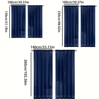 2pc Solid color Terlon perforated window screen, semi transparent sunshade curtain decoration for balcony and living room 2