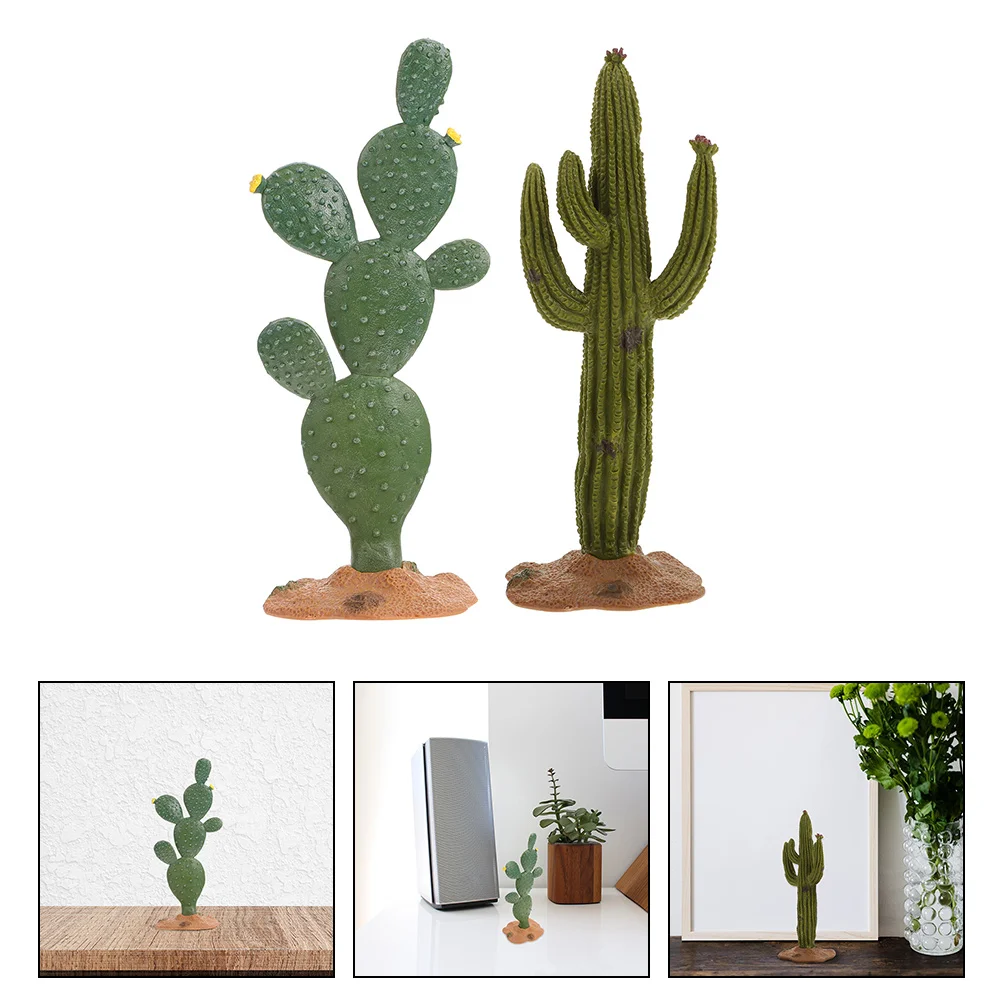 

Micro Landscape Cactus Small Potted Plant Resin Charms Tabletop Simulation Cactus Modeling Ornament Craft Home Office Decor
