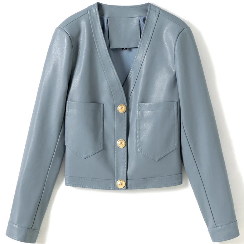 

Новинка, женские Куртки из натуральной кожи, осенние куртки-бомберы для девушек, мотоциклетная Женская кожаная куртка, G524