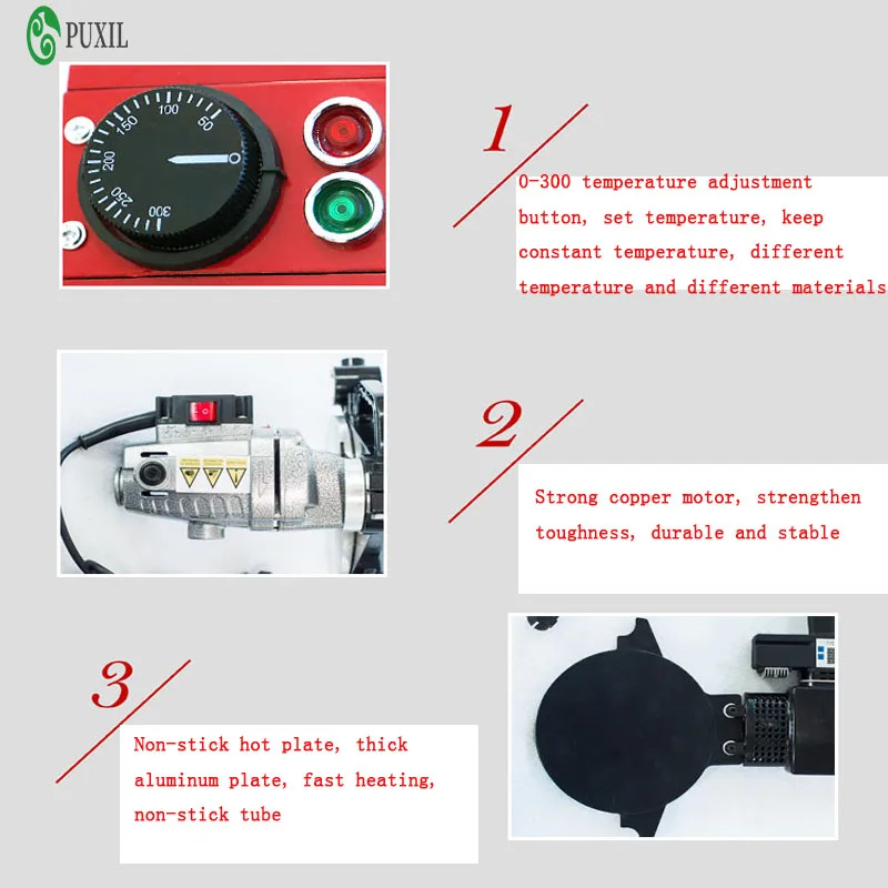 New 220V hot melt welding machine type Grip-cranking 63-200 PE type welder hot melt welding machine 4