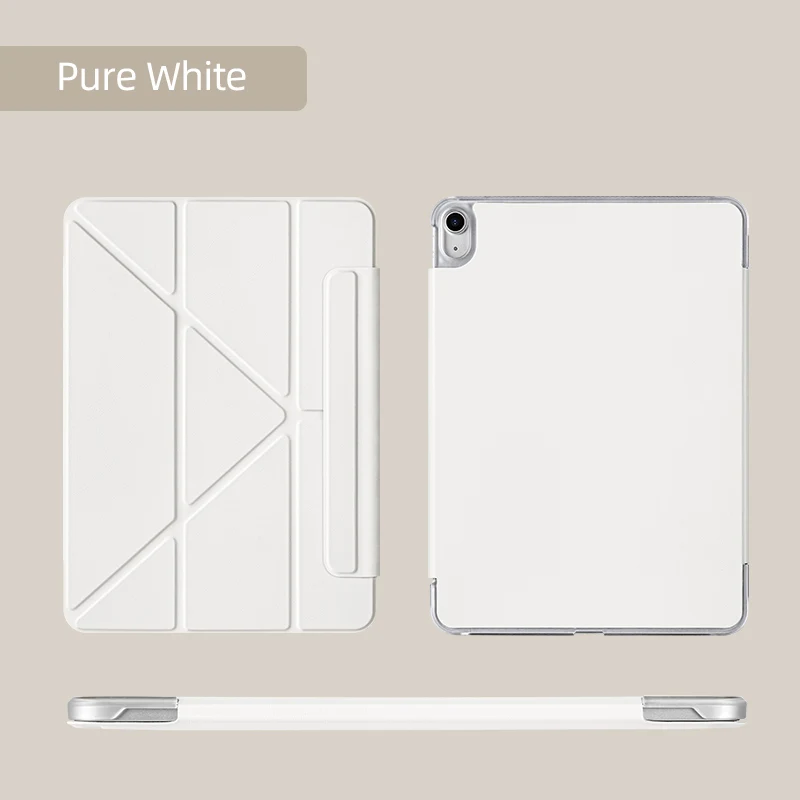 Clear Corner Case - Magnetic Buckle, Lens Guard, Scratch & Drop Resistant, Y-Fold, Auto Wake/Sleep