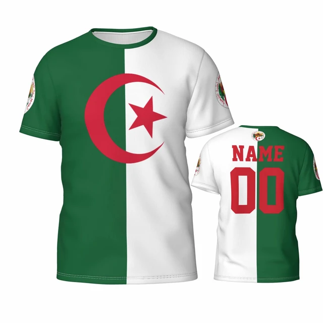 T-shirt 3D personnalisé pour hommes et femmes, maillot avec emblème de  sensation algérienne, nom et numéro, t-shirts de football en Y, cadeau de  football - AliExpress