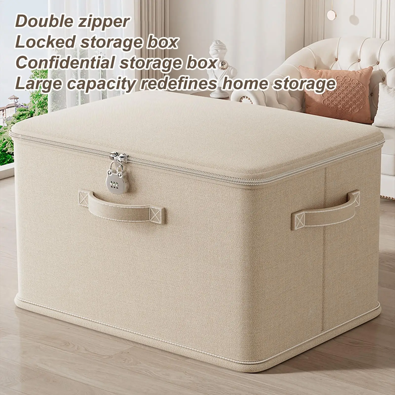 Locking Storage Box Odor Proof Storage Container Stackable with Handle Locking Organizing Bin Washable Shelf Baskets for Blanket