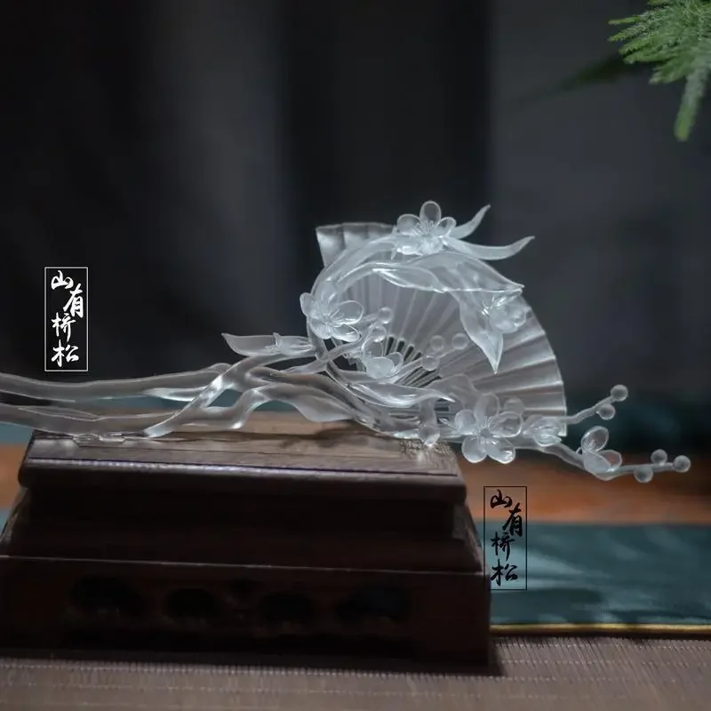 투명 레진 3D 프린팅 헤어핀 빈티지 한푸 헤어 스틱 창의적인 선물