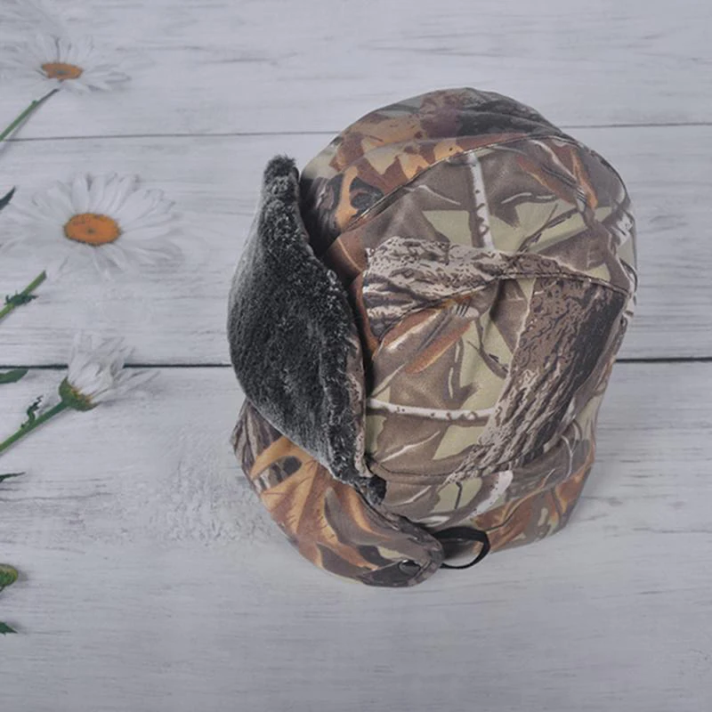 Men Women Winter Hunting Hat Bionic Camouflage Hiking Cap Outdoor Hunting Thermal Warm Cap Ushanka Ear Windproof milit&auml;r hut