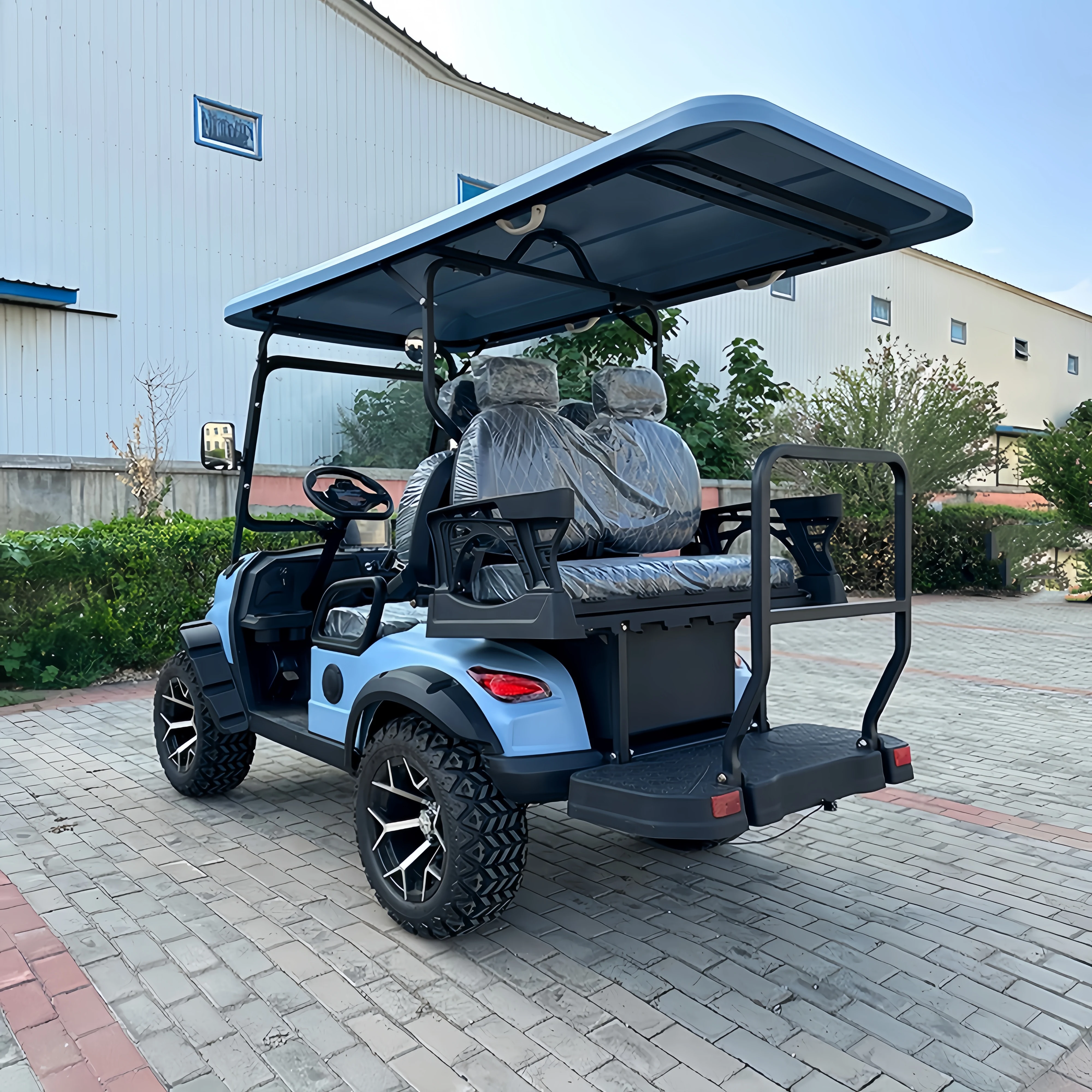 72V AC Motor Lithium Ion Battery 2 Seat Electric Utility Golf Cart Truck Vehicle with Aluminum Cargo Box