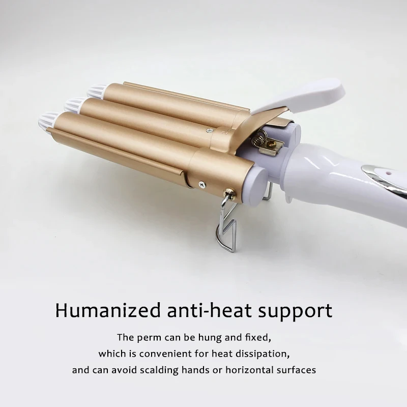 Portable Electric Hair Curling Iron Egg Roll Ceramic Triple Barrel Hair Styling Tool PTC Heating Curler Styler Wand
