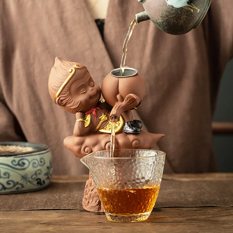 The Monkey King Purple Sand Tea Strainer Stainless Steel Tea Set