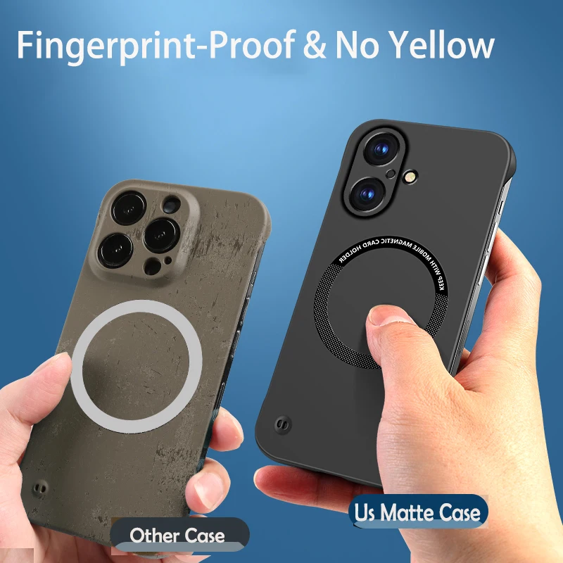 Luxury Ultra Slim Magnetic Frameless Solid Color Shockproof Phone Case