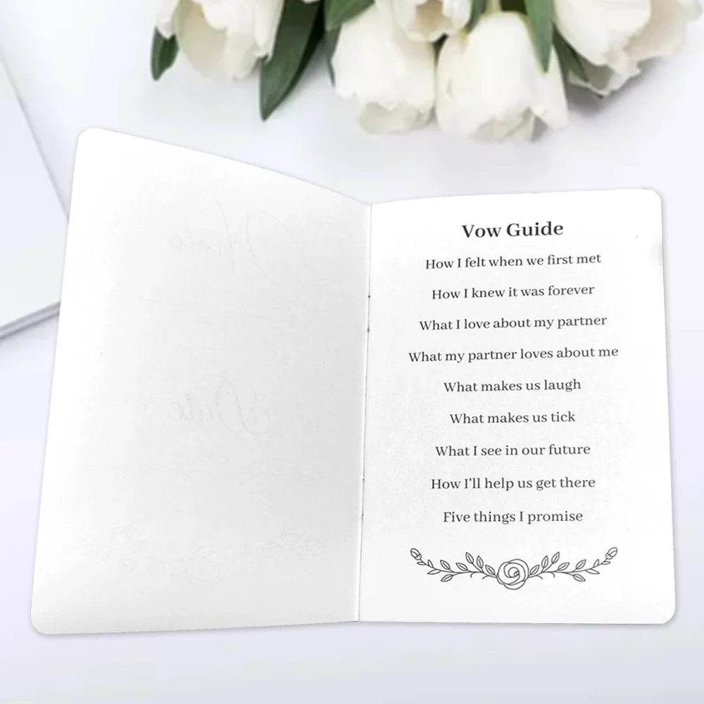 1 Pair Wedding Vow Card Bride & Groom Engagement Wedding Gifts Anniversary Memory Vow Books Keepsake Ceremony Party Decoration