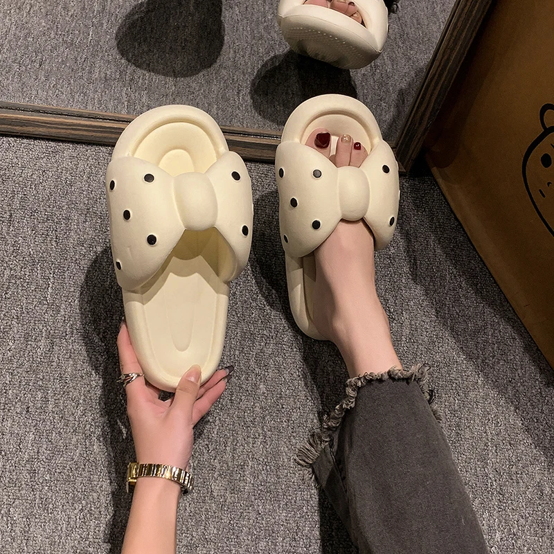 Butterfly-knot Slipper Women Girls Summer Slippers Woman Fashion Ins Home Bathing Anti-Slip Slippers Shoes For Girls 4