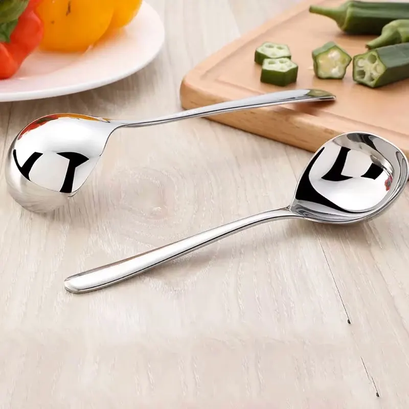 Stainless Steel Spoon Thickened Household Multi-purpose Soup Long Handled Korean Style Big Head