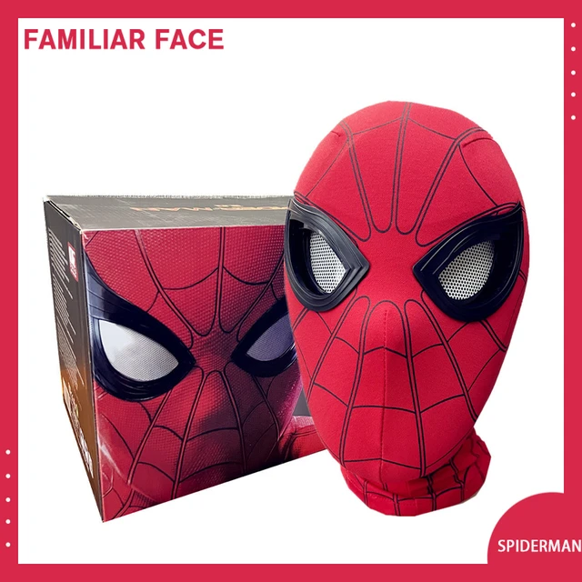 Spiderman Headgear Mask 1:1 Cosplay Mascara Spiderman Moving Eyes  Electronic Remote Control Elastic Fabric And ABS Plastic Toys - AliExpress