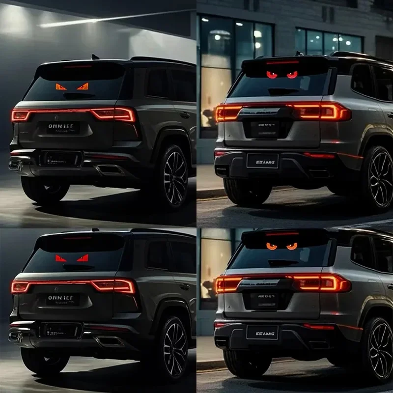 Devil's Eyes LED Light Vehicle Signal Lights Matrix Panel Light Warning Strobe Lights USB Plug-in for Car Windshield Decorations