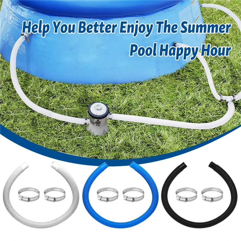 

1PCS 1.5M Swimming Pool Electric Filter Pump Replacement Hose Set Tub Pumps Filters Leak Proof Durable Metal Clamp Accessories