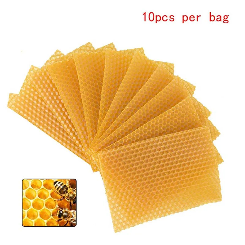 10Pcs Giallo Nido D'Ape Fondazione Bee Hive Wax Frames Foglio Di Attrezzature Per L'Apicoltura Eccellente Attrezzatura Per L'Apicoltura