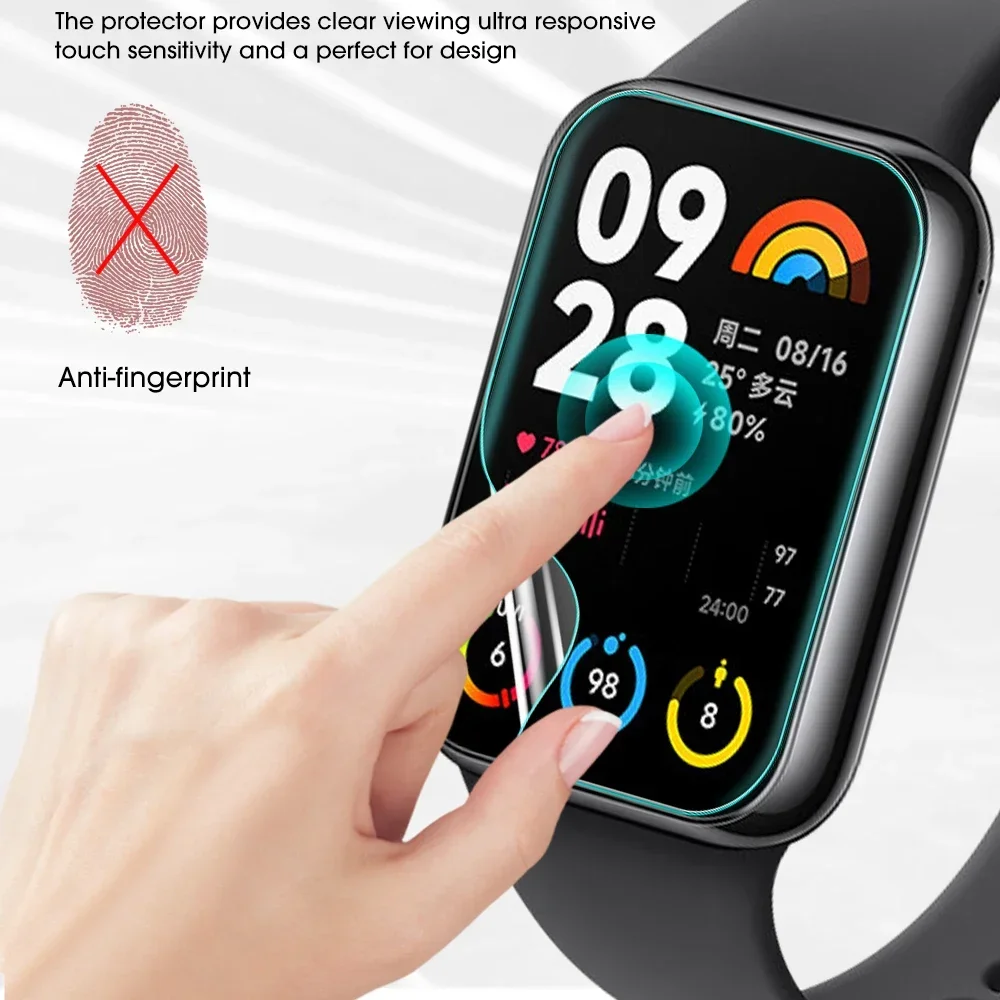 Für xiaomi mi band 8 aktive smart band hd klare hydro gel filme für miband 8 aktive anti-finger abdruck-vollschutz-bildschirm protektoren