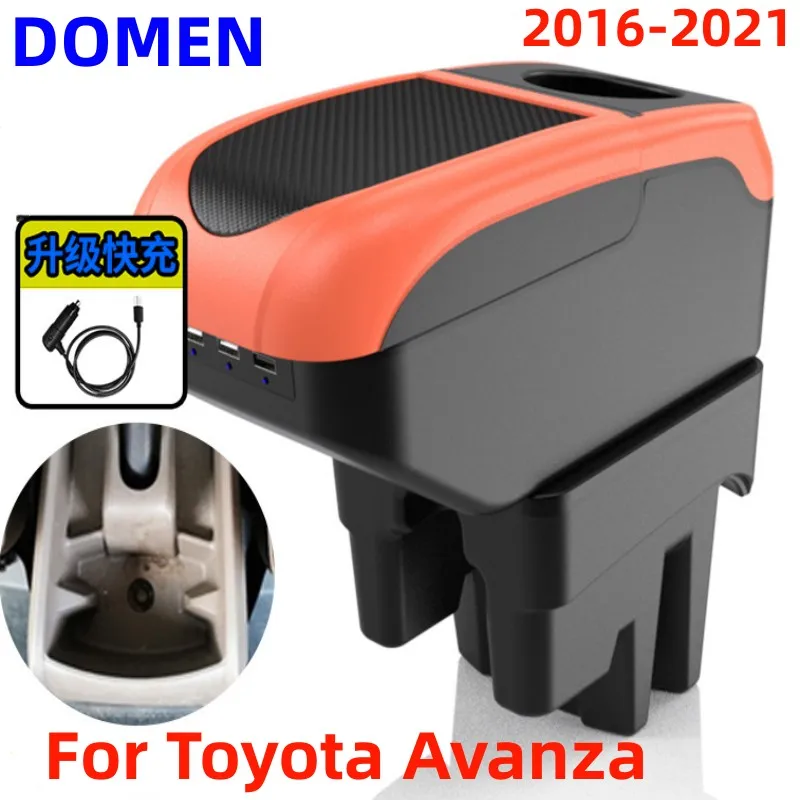 

NEW For Toyota Avanza Armrest Box Special modified interior accessories for the central armrest box Large Space Dual Layer USB