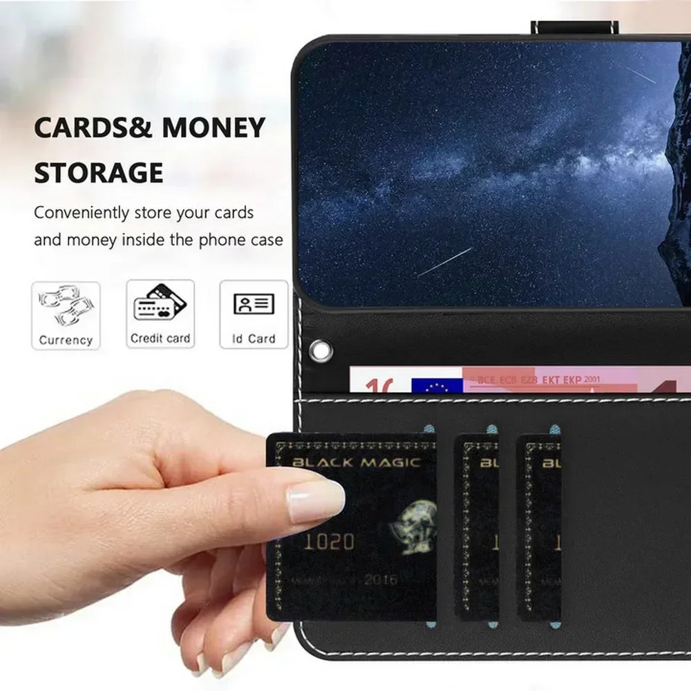 Leather Wallet Flip Case - Premium Phone Cover with Card Slots and Magnetic Closure