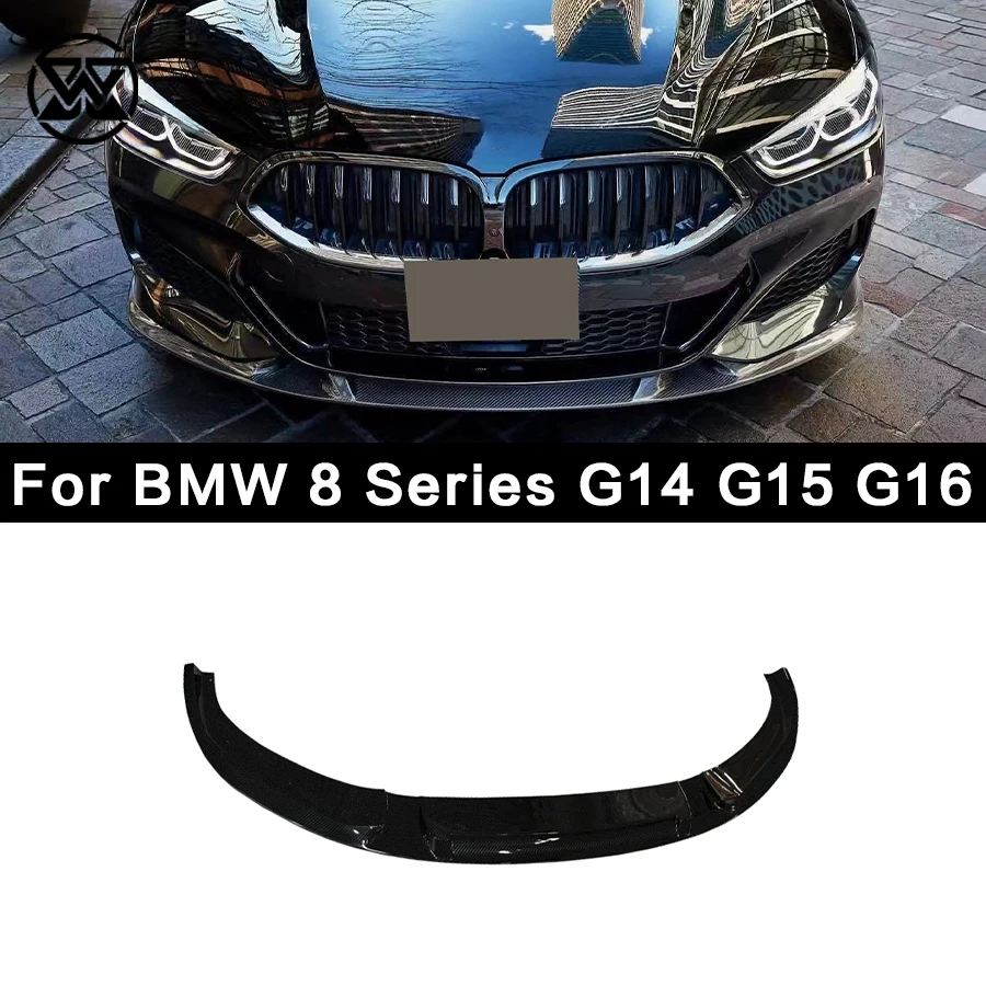 Carbon Fiber Front Bumper Lip Spoiler Diffuser Guard Plate Splitter For 