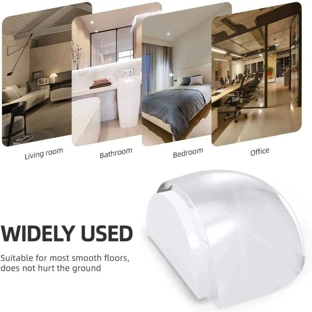 Transparent Acrylic Door Stopper No Need Punch Self Adhesive Mute Collision for Home Office Protect Wall Furniture