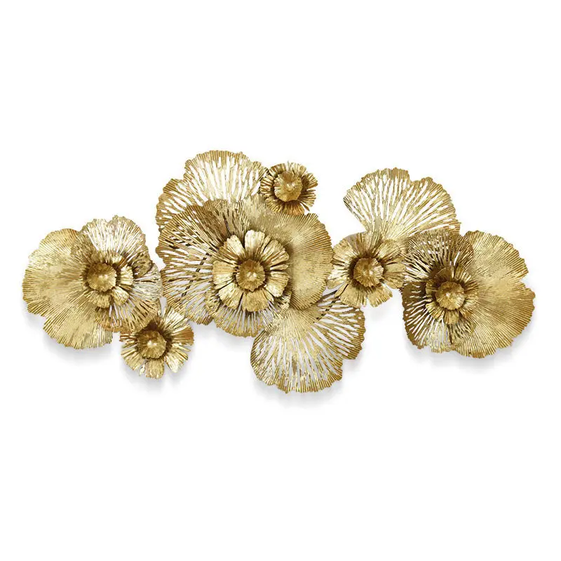 Chinese Wrought Iron Flower Wall Decoration Items Home Room Background Wall Sticker Hotel Club Cafe Mural Metal Accessories
