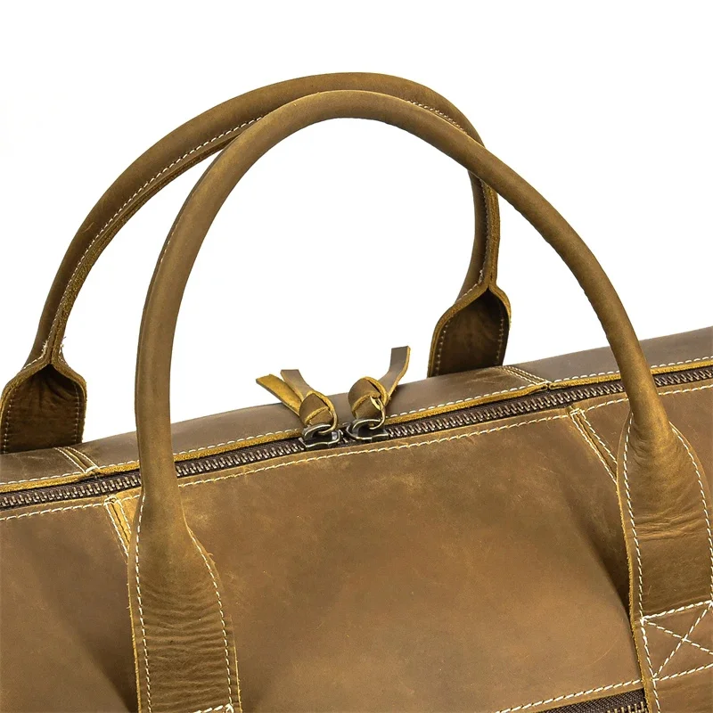 Brown Leather Duffle Bag For Men
