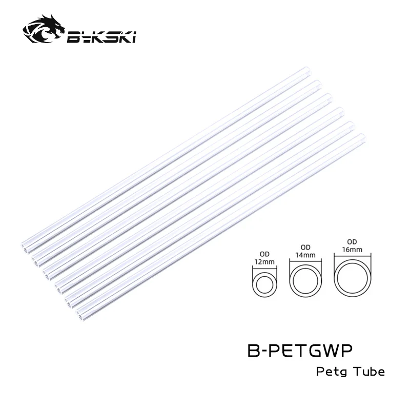 Bykski-tubo Rígido Acrílico Fosco Tubulação Refrigerando de Água Comprimento do Transperant 50cm Petg Pmma od 12 mm od 14 mm od 16 mm Peças Pelo Lote