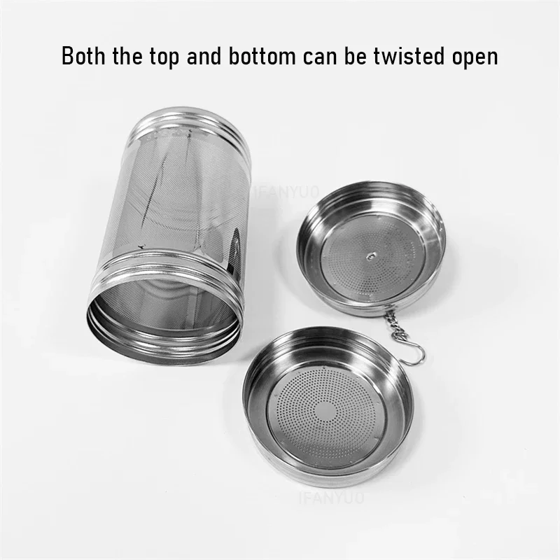 Tea Infuser Fine Mesh Filter Cylindrical 304 Stainless Steel Threaded Connection Teapot Strainer Spice Herb Kitchen Accessories