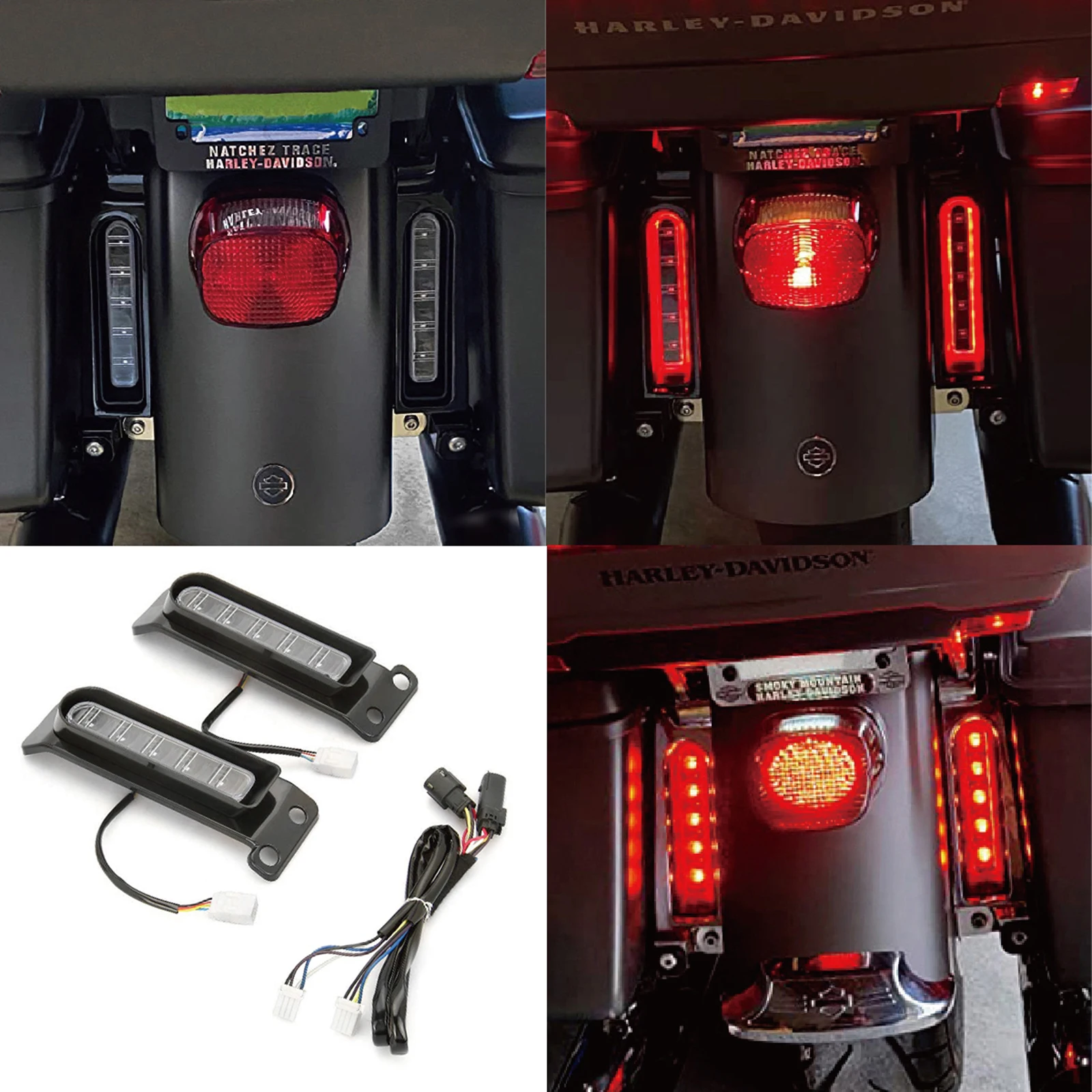 Electra Glo Keystone Ausiliario Led Run/Brake/Turn Lamps Per Harley Flhtcu Luce Parafango Posteriore Flhtk Keystone Saddlebag Luce Laterale