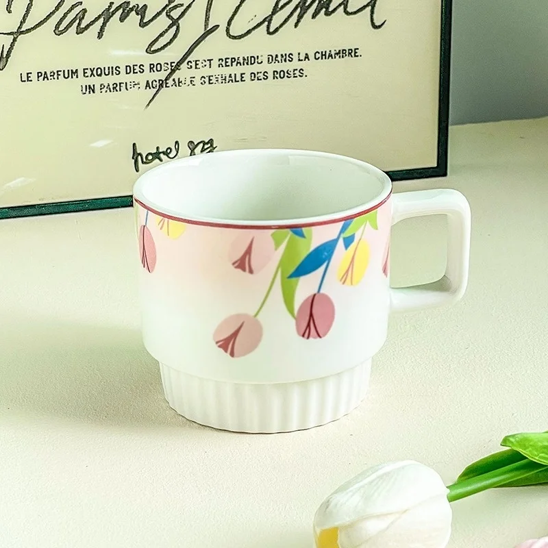 Ceramic Tulip Flower Cup Coffee Mug Water Cup