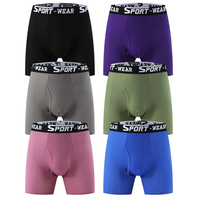 3 Pcs/Lot Fashion Solid Color Men's Underwear, Vibrant Waistband, Comfortable Flat Front, Quick-Drying Sports Breathable Shorts