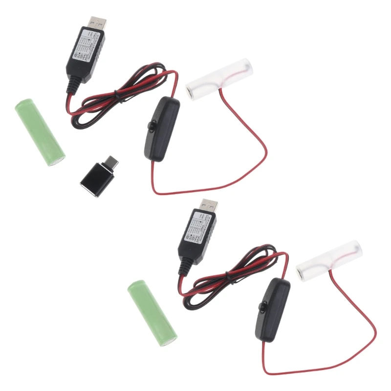 

2m USB Type Power Supply Cable Replace AA Battery Eliminate Cable