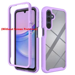 2 - in - 1 Hybrid Armor Shockproof Transparent Case with Acrylic Back Cover - A05S (Light Purple)